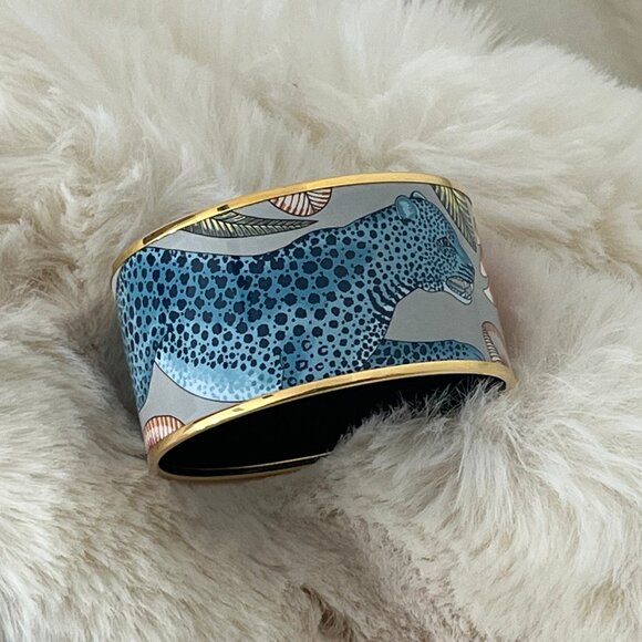Hermes Enamel Tiger Print Bangle - Picture 4 of 10